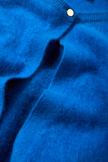 Damen - Kaschmir-Strickjacke - blau