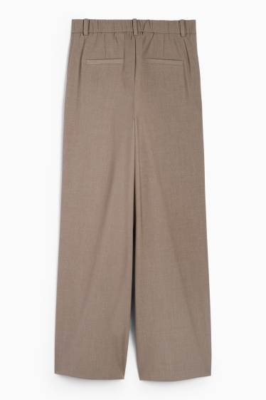 Damen - Business-Hose - Mid Waist - Wide Leg - braun