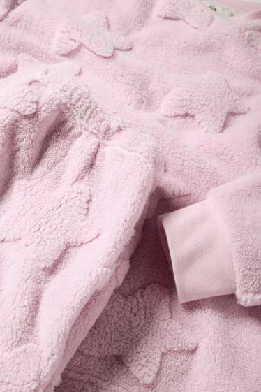 Bambine - Motivo stella - pigiama invernale - 2 pezzi - fucsia