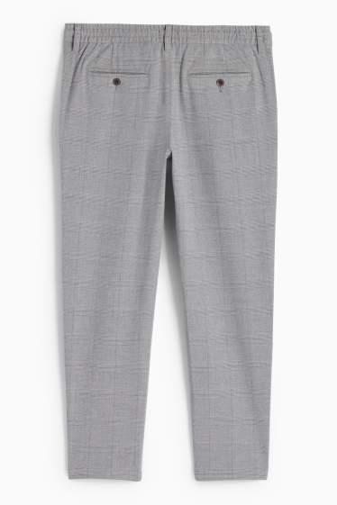 Men - Chinos - tapered fit - check - light gray