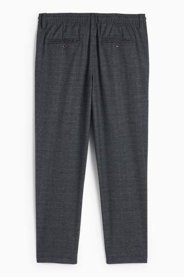 Heren - Chino - tapered fit - geruit - donkergrijs