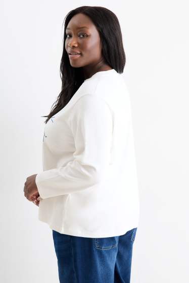 Damen - Langarmshirt - weiß