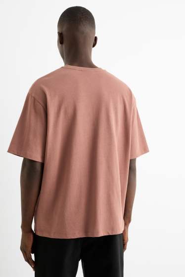 Pánské - Tričko - relaxed fit - hnědá