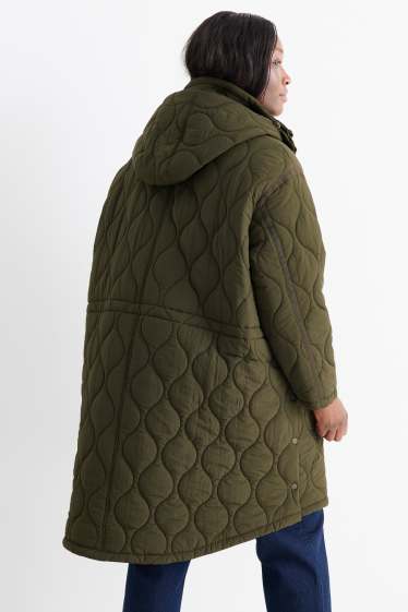 Femmes - Doudoune longue à capuche - vert