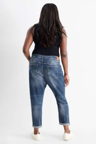 Donna - Boyfriend jeans - vita media - LYCRA® - jeans blu scuro