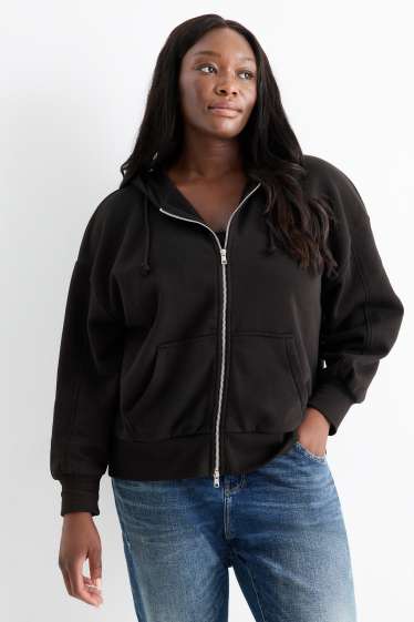 Femmes - Sweat zippé à capuche - noir