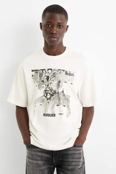Heren - T-shirt - relaxed fit - The Beatles - wit