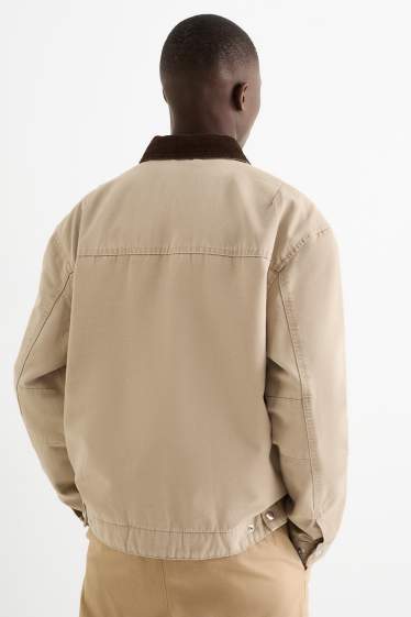 Heren - Jas - gevoerd - licht beige
