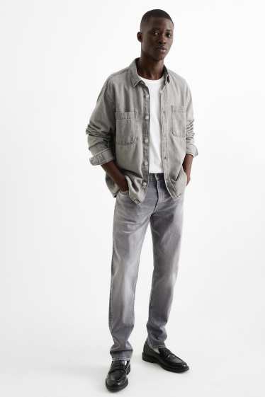 Hommes - Slim tapered jean - jean gris clair