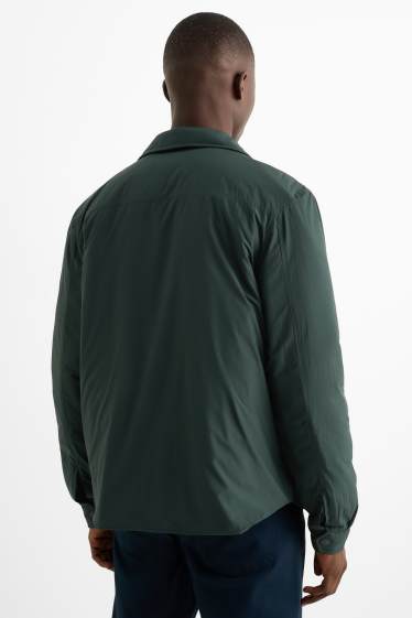 Heren - Overhemdjas - gevoerd - relaxed fit - kent - donkergroen