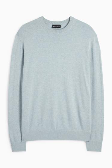 Men - Cashmere jumper - light blue