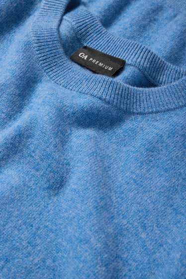 Herren - Kaschmir-Pullover - blau