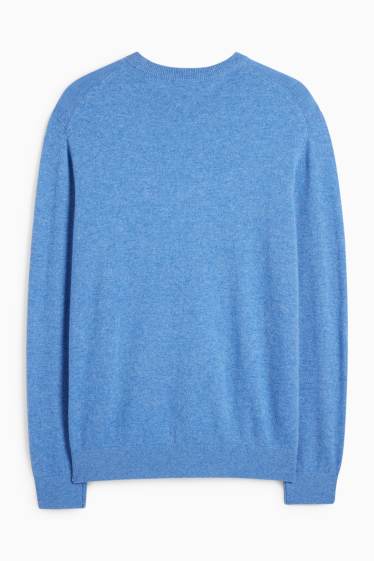 Herren - Kaschmir-Pullover - blau