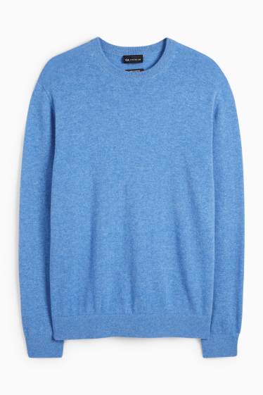 Herren - Kaschmir-Pullover - blau