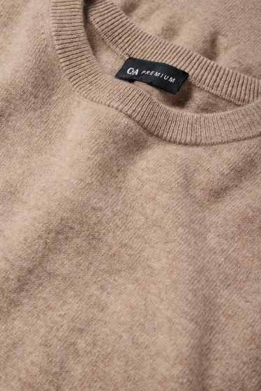 Herren - Kaschmir-Pullover - beige