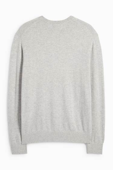 Hommes - Pull en cachemire - gris clair