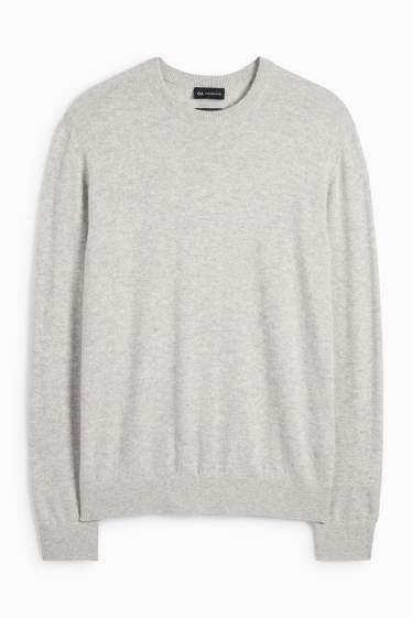 Hommes - Pull en cachemire - gris clair