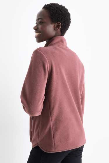 Dames - Basic vest van fleece - donker rose