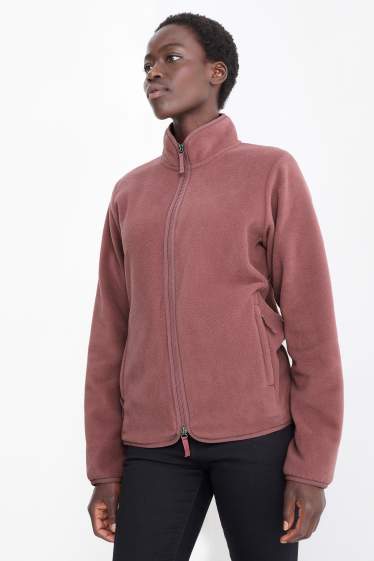 Dames - Basic vest van fleece - donker rose