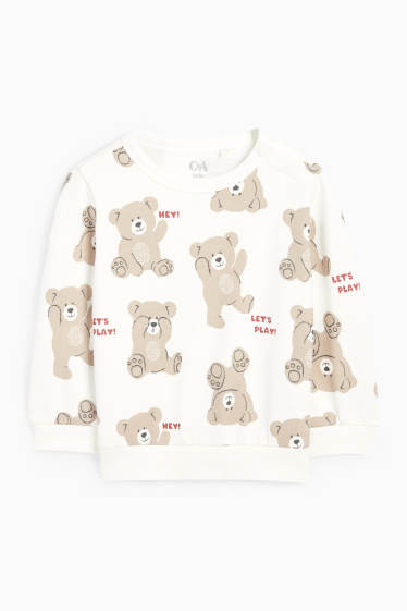 Baby Boys - Teddy bear - baby sweatshirt - cremewhite