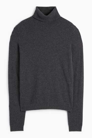 Dona - Jersei de coll alt de caixmir - gris fosc