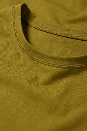 Dámské - Tričko s dlouhým rukávem basic - slim fit - khaki