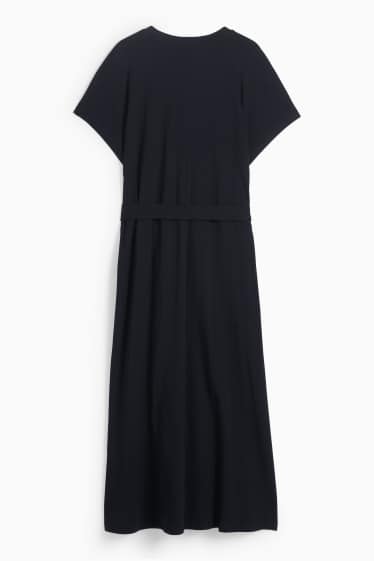 Donna - Vestito a t-shirt con cintura - nero
