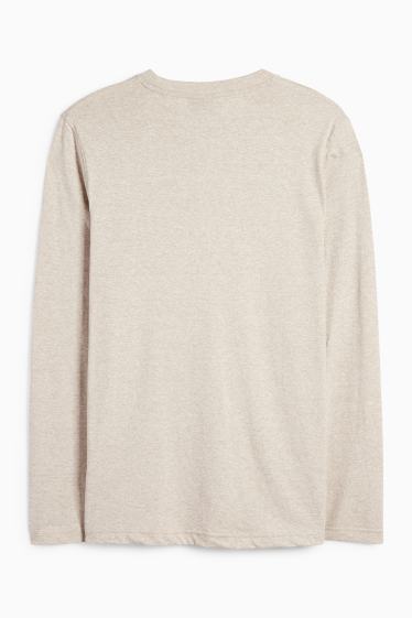 Herren - Langarmshirt - hellbeige