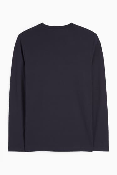 Bărbați - Tricou cu mânecă lungă - albastru închis