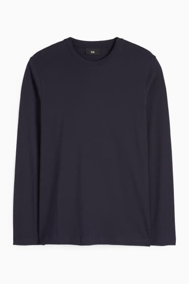 Bărbați - Tricou cu mânecă lungă - albastru închis