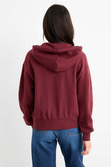 Femmes - Sweat zippé en molleton - bordeaux