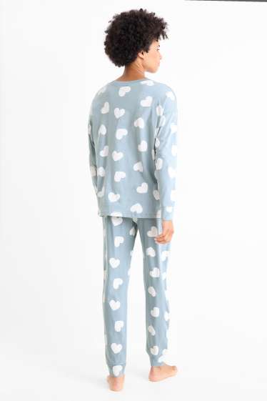 Femmes - Pyjama - à motif - bleu clair