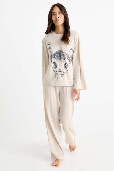 Damen - Pyjama - Bambi - hellbeige