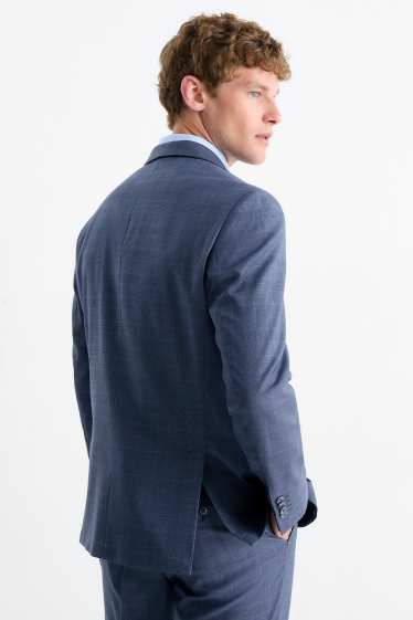 Men - Mix & match tailored jacket - regular fit - Flex - check - dark blue