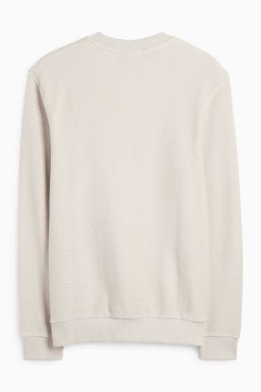 Herren - Sweatshirt - strukturiert - hellbeige