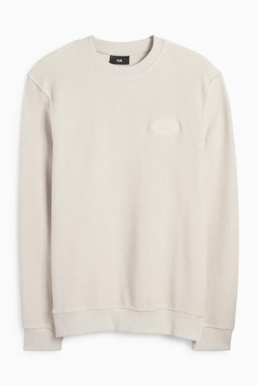 Herren - Sweatshirt - strukturiert - hellbeige