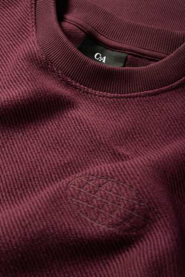 Herren - Sweatshirt - strukturiert - bordeaux