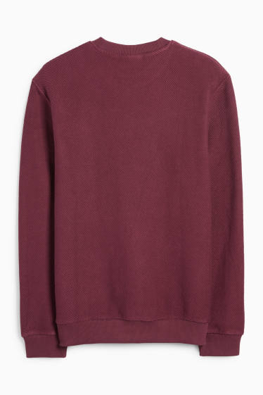 Herren - Sweatshirt - strukturiert - bordeaux