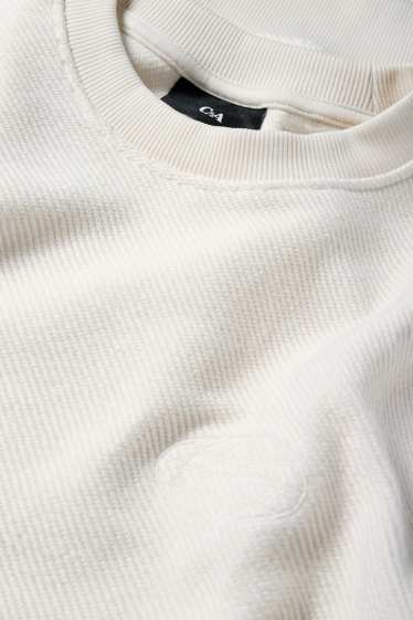 Herren - Sweatshirt - strukturiert - weiß