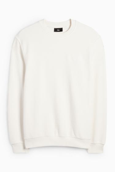 Herren - Sweatshirt - strukturiert - weiß