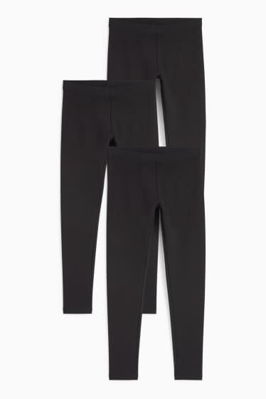 Children Girls - Multipack of 3 - thermal leggings - black