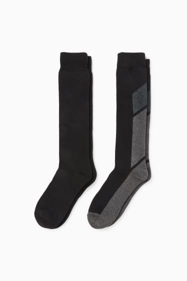 Femmes - Lot de 2 paires - chaussettes hauteur genou - noir