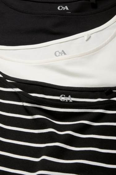 Kinderen: meisjes - Set van 3 - longsleeve - zwart / wit