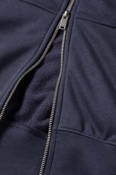 Dames - Sweatvest met capuchon - donkerblauw