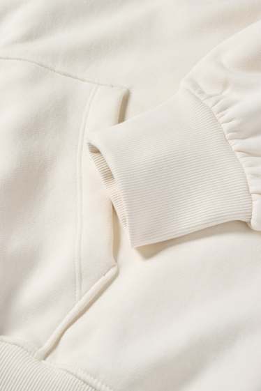 Dames - Sweatvest met capuchon - crème wit