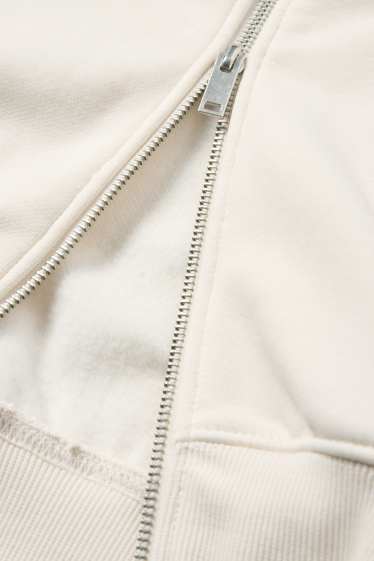 Dames - Sweatvest met capuchon - crème wit