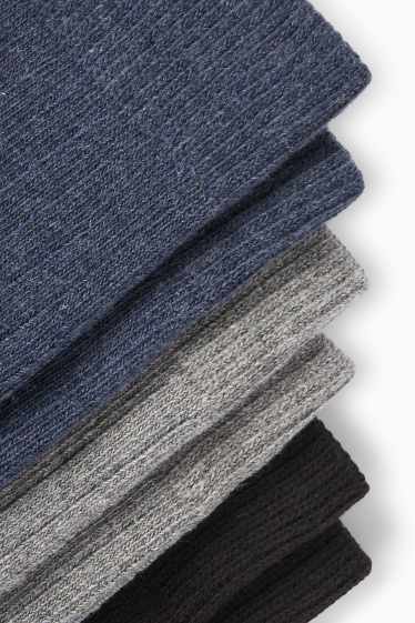 Herren - Multipack 3er - Socken - gerippt - schwarz