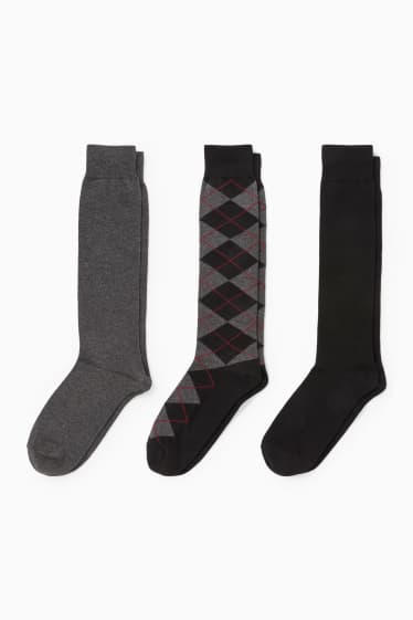 Damen - Multipack 3er - Kniestrümpfe - schwarz