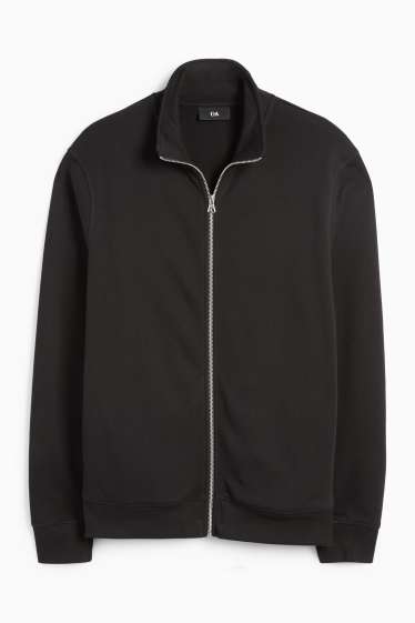 Uomo - Felpa con zip - nero