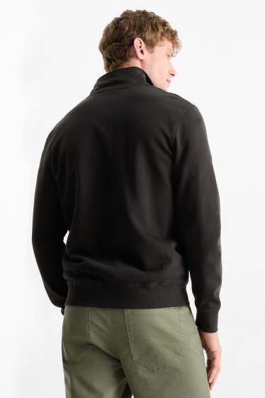 Uomo - Felpa con zip - nero